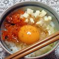 加藤律子's cooksnap of when they made チーズと福神漬けの卵かけご飯　カレー風味.