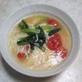 砂漠で鍋焼きうどん's cooksnap of when they made 和伊太利亜なトマトにゅうめん.