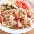 Nekozame's cooksnap of when they made ウインナーとネギの速攻チャーハン☆.