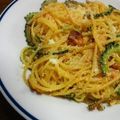 ろこなか's cooksnap of when they made ゴーヤとたらこのパスタ.