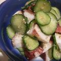 リーフフラワー's cooksnap of when they made 胡麻たっぷり♪たこと胡瓜の酢の物.