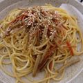 ハナ☆クロ's cooksnap of when they made きんぴらごぼうの残り物パスタ☆.