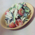 yuua122's cooksnap of when they made ささみとわかめのわさびマヨ和え.