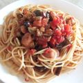 ほーたむ's cooksnap of when they made **ウィンナーとナスのトマトパスタ**.