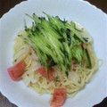yu〜kki's cooksnap of when they made トマトと玉ねぎの冷たいスパゲティ.。・.*.