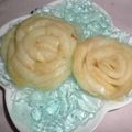 gankoiwako's cooksnap of when they made 桃一個しかない時の薔薇ゼリー！おもてなし.