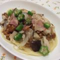 まくのうち's cooksnap of when they made きのこモリモリ♪和風とろ〜りスープパスタ.