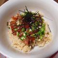 たるこちゃん's cooksnap of when they made まぐろ刺身とオクラの漬け！麦とろにも！.
