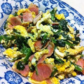 コッコおこ's cooksnap of when they made 簡単！ほうれん草とベーコンと卵の炒めもの.