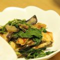 kikikko's cooksnap of when they made モロヘイヤと油揚げの炒めモノ.