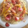 ｋｉｒｉｎ３'s cooksnap of when they made トマトとツナのマヨぽん✿冷製パスタ✿.