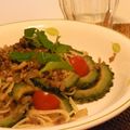 みゆきん１２５'s cooksnap of when they made ゴーヤとトマトのスパゲッティー.