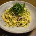 イッチイ's cooksnap of when they made 大葉としらすと梅の和風スパゲッティー.