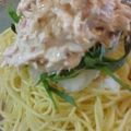 ぺろ子's cooksnap of when they made ササミの梅マヨパスタ.