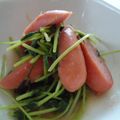 flipper6's cooksnap of when they made ✿水菜と❀魚肉ソーセージの✿ゴマソテー.