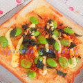 アユえもん's cooksnap of when they made 枝豆と桜えびのトースト　ウスター風味.