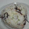 九道礼菜's cooksnap of when they made しらす+塩こんぶ+大葉+天かすおにぎり▲.