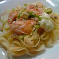 ブりゃん's cooksnap of when they made スモークサーモンとキャベツのパスタ.