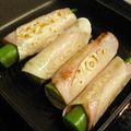 katachan's cooksnap of when they made オクラ＆チーズ＆ハムのくるくる餃子.