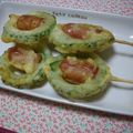 まぶたん's cooksnap of when they made ゴーヤとウインナーの串天.