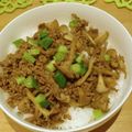 relax5925's cooksnap of when they made まいたけと牛挽肉の丼.
