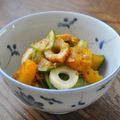 さとみわ's cooksnap of when they made 夏に爽やか！きゅうりカボチャちくわ酢の物.