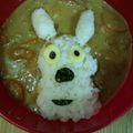 ｊ−ｊ−ｆ's cooksnap of when they made 醤油炒めご飯ﾃﾞ､チーズの簡単キャラ弁.