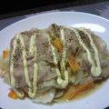 みあ's cooksnap of when they made ルクエで時短！キャベツと豚肉マヨポン蒸し.