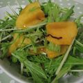 ピンクのたまご's cooksnap of when they made 水菜と柿の塩昆布サラダ.
