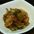 ちべターリー's cooksnap of when they made つまみに鶏皮キムチ.