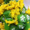 ジャムおじいさん's cooksnap of when they made オクラと菊☆シャキとろ☆塩ごま油甘酢和え.