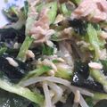 鷹槻れん's cooksnap of when they made ”早業”もやしワカメきゅうりツナ和え.