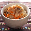 ふんわりしょこら's cooksnap of when they made 鮭ときのこのチーズ入り味噌炊き込みご飯.