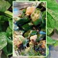 ＭＡＹＯＭＡＹＯ　's cooksnap of when they made ツルムラサキとオクラと胡桃のクリチ和え.