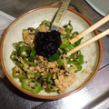 toshiebaba's cooksnap of when they made お手軽♪オクラと納豆の海苔和え.