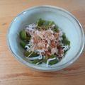 Nekozame's cooksnap of when they made ピーマンとじゃこの梅肉おかか和え.