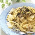 モモキト's cooksnap of when they made 高菜☆筍☆豚肉の和風スパゲティ.