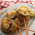 ふんわりしょこら's cooksnap of when they made ゴーヤとウインナーの串天.