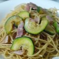 honeymit's cooksnap of when they made ズッキーニとハムの和風パスタ.