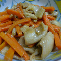 myukitty's cooksnap of when they made とり皮とにんじんのみそ炒め.