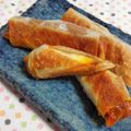 maeとも's cooksnap of when they made 残り物　ミートソースで春巻き☆.