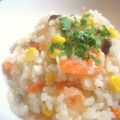 sacoママ's cooksnap of when they made えびときのこのガーリックピラフ(´∀｀).