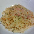 KIKISUKE's cooksnap of when they made ♡休日ランチ②簡単サーモンクリームパスタ.
