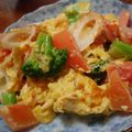 himadek's cooksnap of when they made ちくわとトマトのチーズスクランブルエッグ.