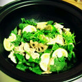 mafinn's cooksnap of when they made 舞茸・蓮根・豚肉の土鍋蒸しスダチを添えて.