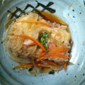 nikoju's cooksnap of when they made スーパーの惣菜が変身♪イカ天ぷらの卵とじ.