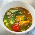 azbjbn's cooksnap of when they made オクラとかぼちゃの冷やし味噌汁.