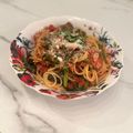 komugiko4's cooksnap of when they made 簡単♪ほうれん草とツナのトマトパスタ♡.