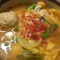 marilin36's cooksnap of when they made 肉だんご入り☆みそキムチスープ♪.