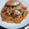 tomogotoki's cooksnap of when they made ナスとトマトの煮込みパスタ☆.
